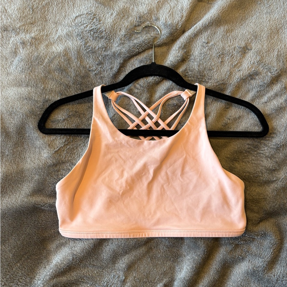 lululemon athletica pink Strappy Sports Bra size 10 - Picture 2 of 5